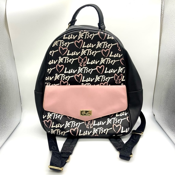 Betsey Johnson Bags Luv Betsey Johnson Backpack Pink Black White